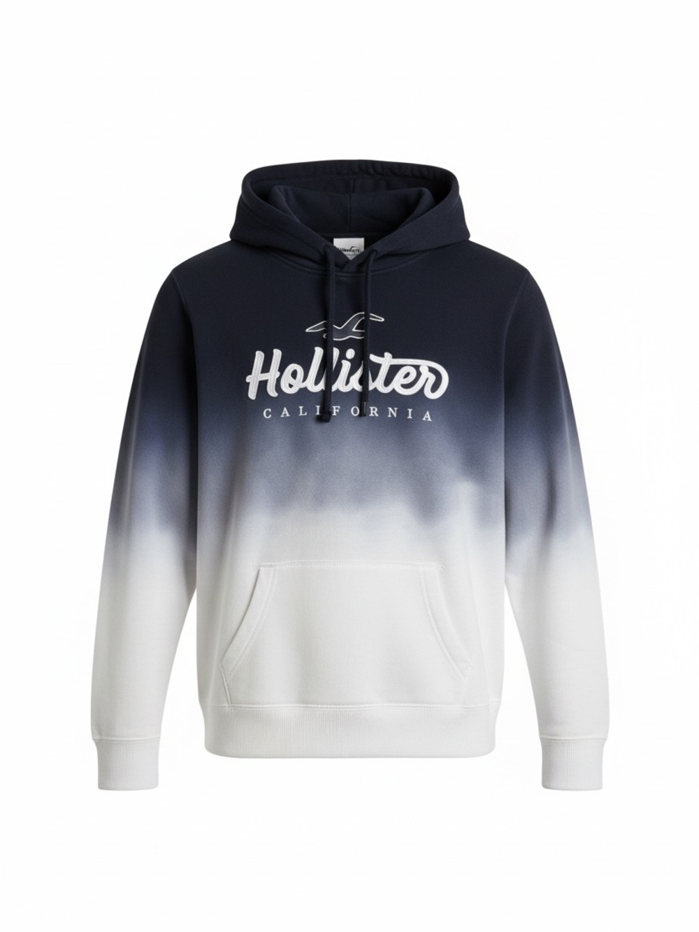 Hollister Navy to White Ombre Pullover Hoodie